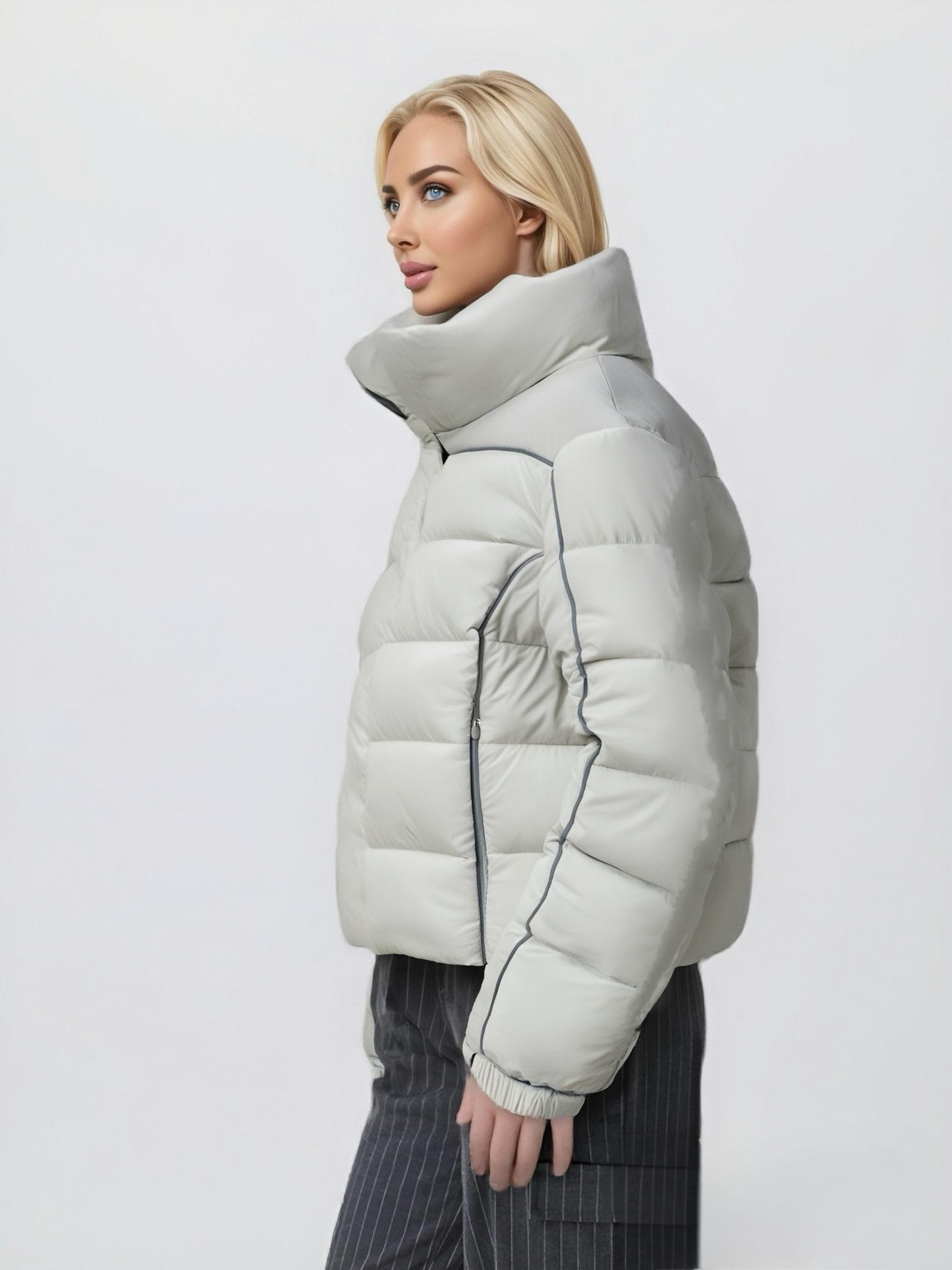 Stylish Ultra - Light Women's Down - like Puffer Coat