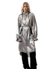 Metallic Texture Stylish Waterproof Adjustable Raincoat Jacket