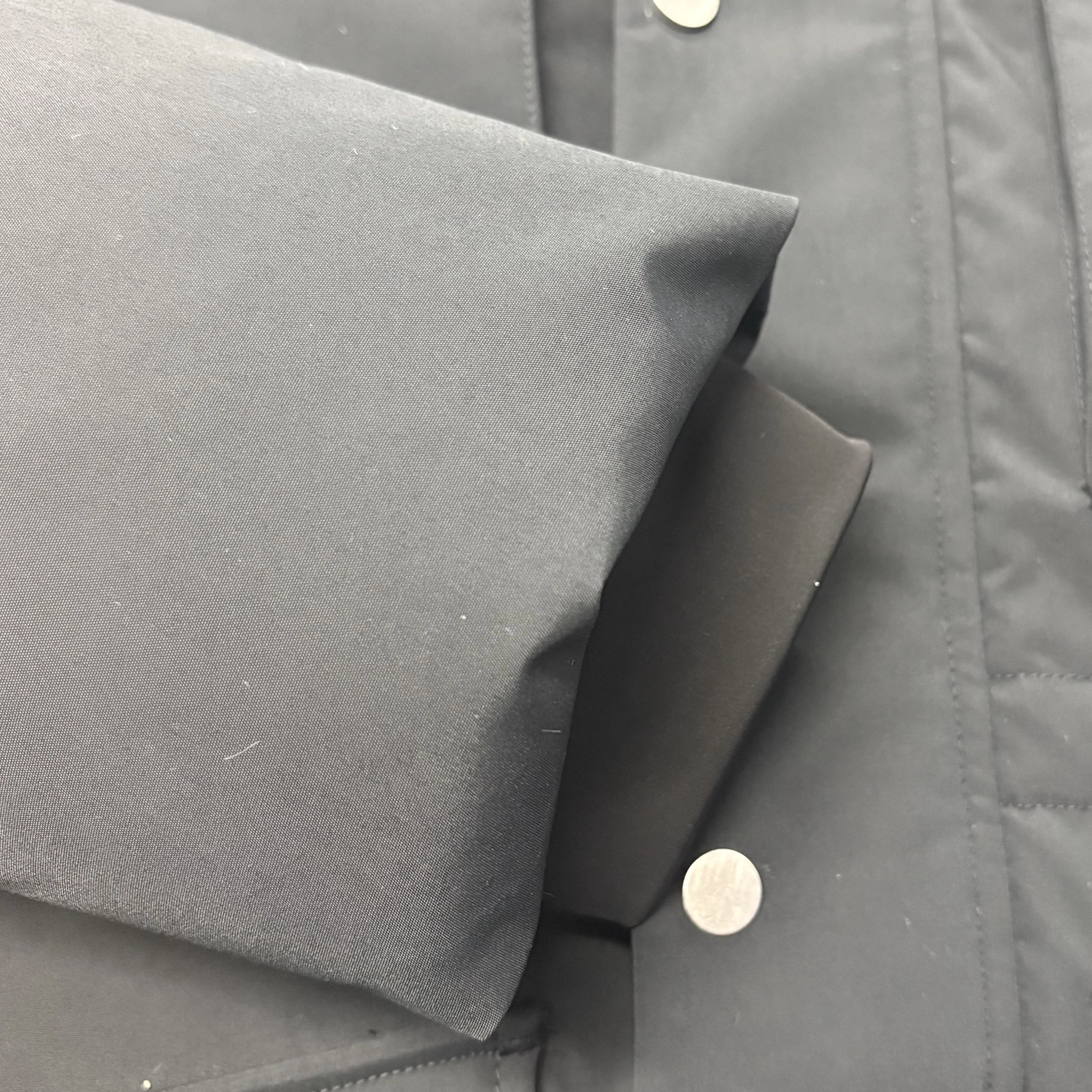 Multi-Material Patchwork Functional Parka with PU Sleeve Details