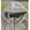 Fleece & Lacquer Mixed Puffer Coat with Adjustable Hood 