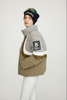 Women's Soft Touch Contrast Down Jacket met verborgen kap en borduurdetails
