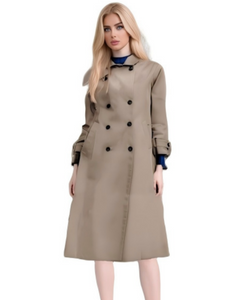 Elegant Classic Patchwork Long Trench Coat