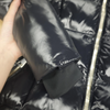 Lacquer Nylon Short Lightweight Puffer Coat with Adjustable Hood & Silver Zippers 