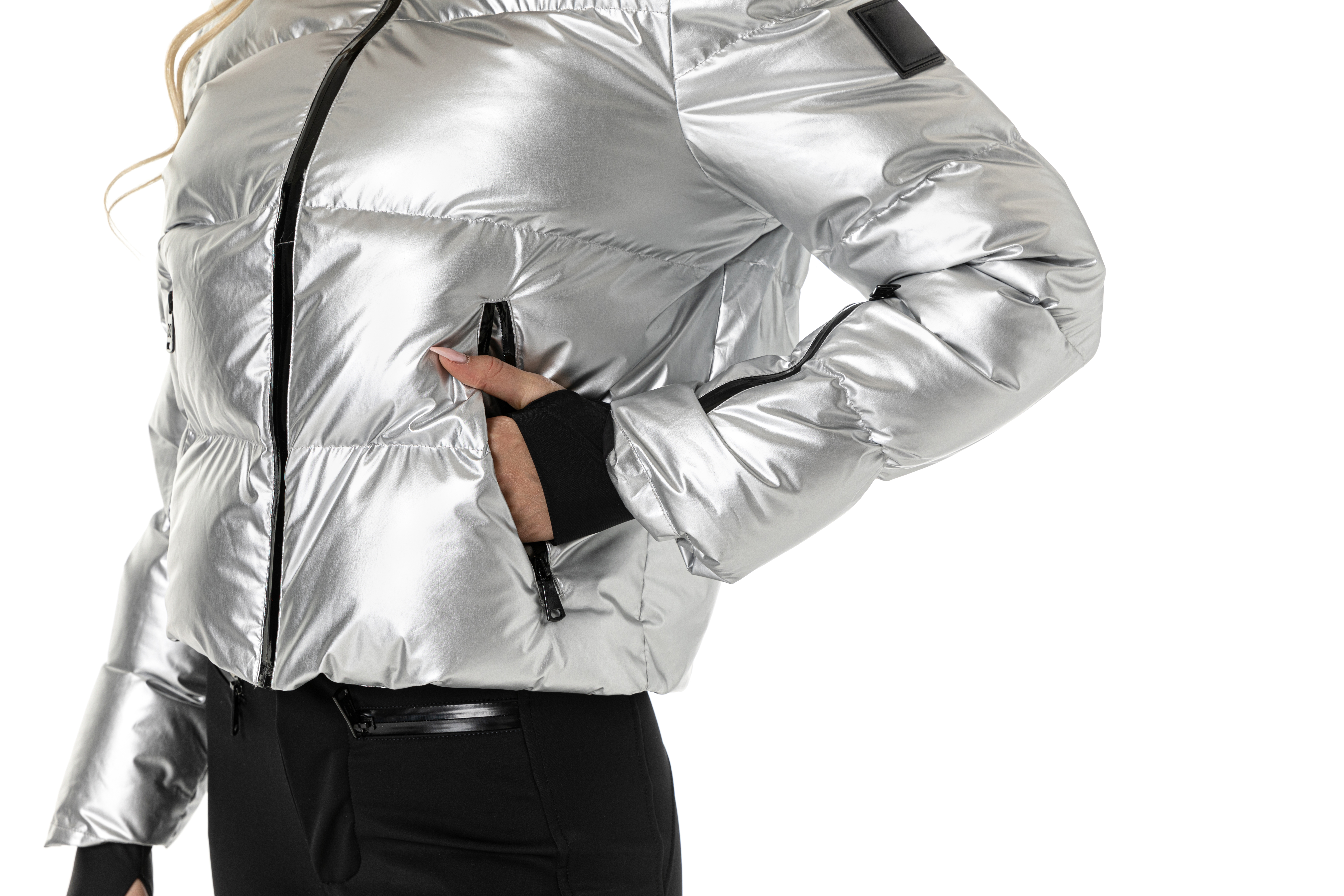 Ski Jacket with Metallic Look