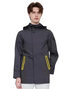 Stylish Waterproof Men's Trench Coat with Detachable Hood