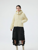Short Puffer Coat with Mixed Materials
