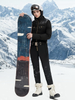 Lacquer-Matte Mixed Ski Suit with Gold Trims 