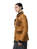 Corduroy & Matte Mixed Short Lightweight Coat with Curved Quiltings
