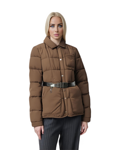 Ultra - Light Stylish Color - Blocked Women's Down - like Jacket
