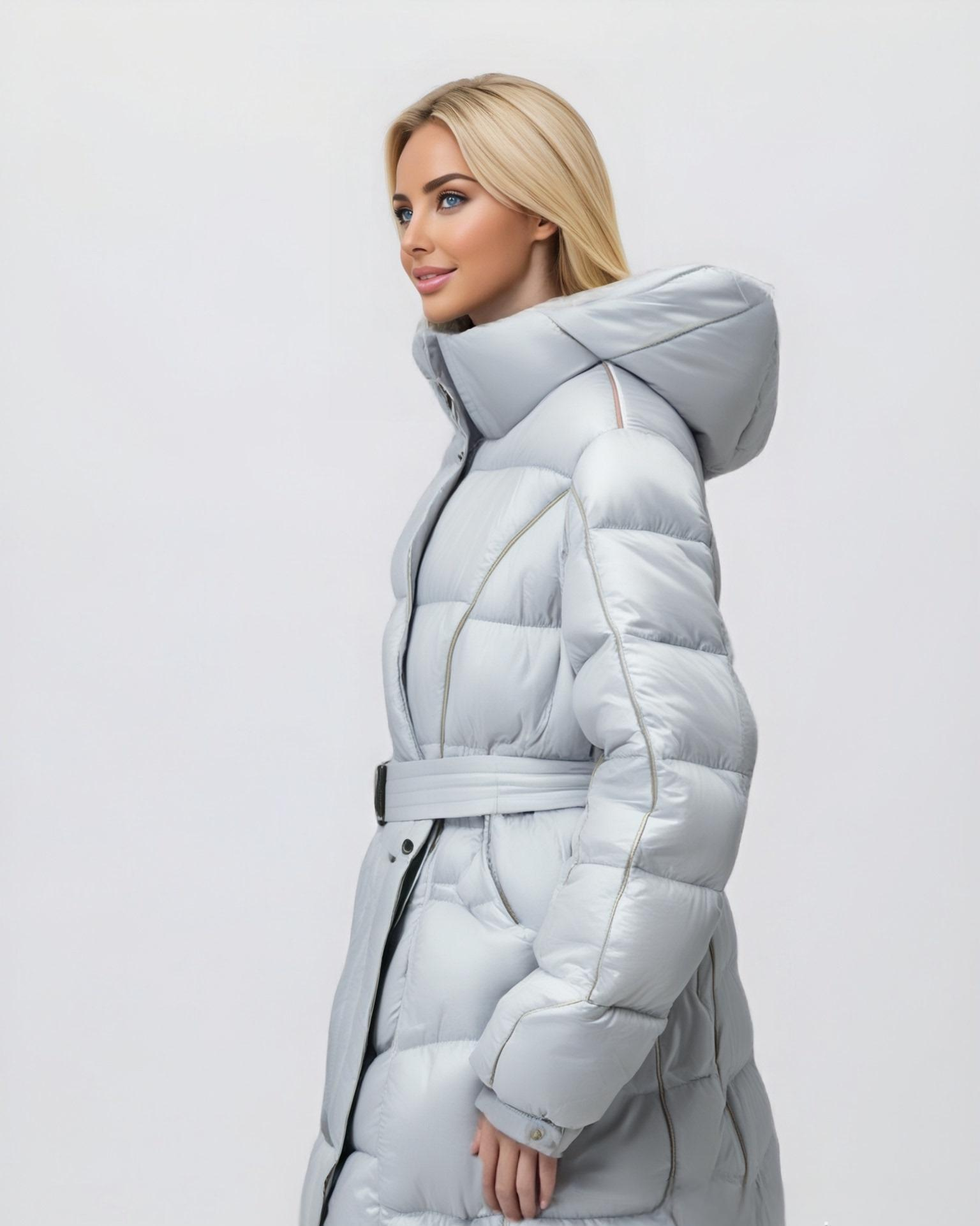 Stylish Ultra - Light Long Women's Down - like Puffer Coat