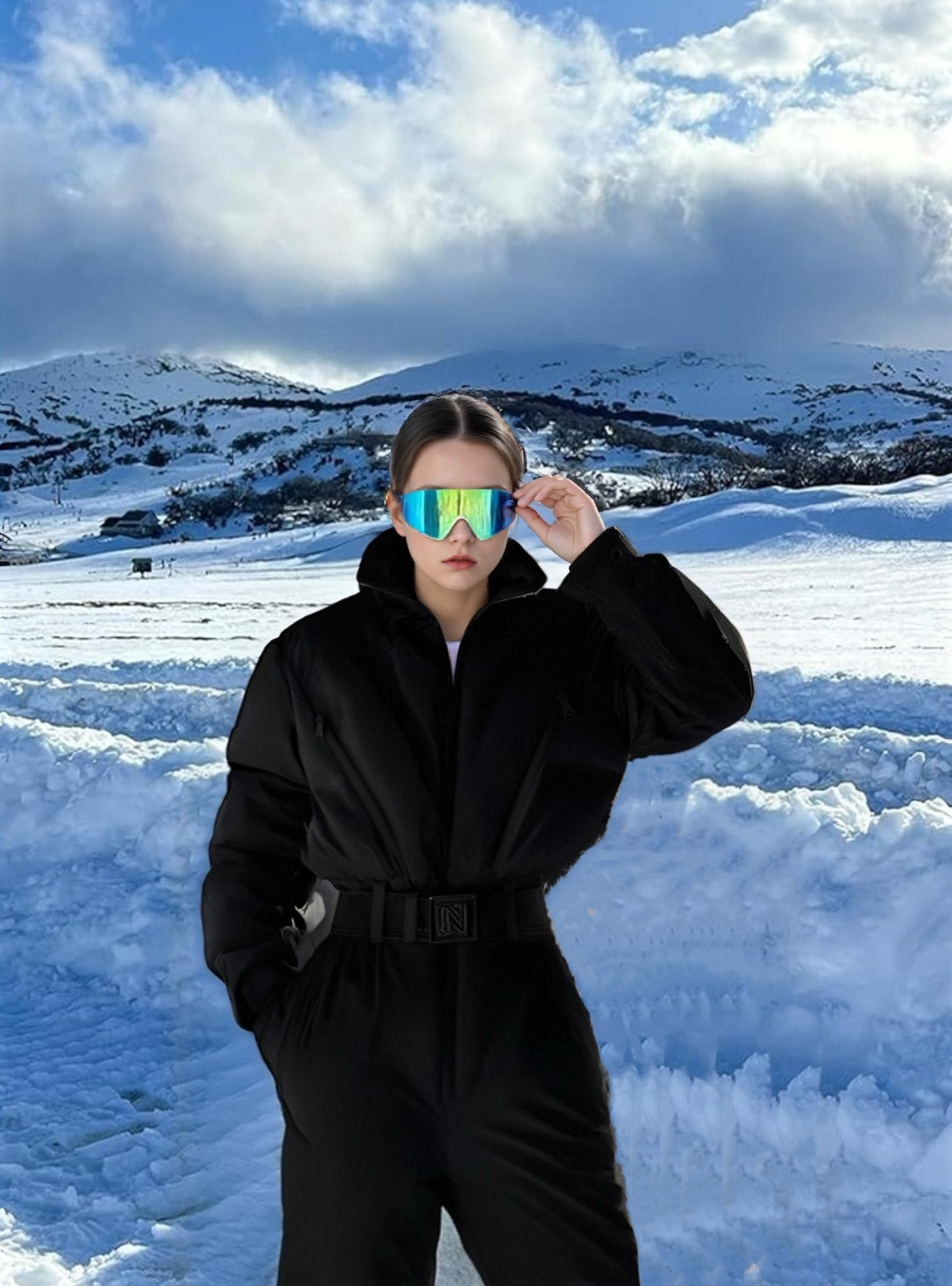 Matte Ski Suit with Matte Nickel Trims