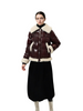 Short Puffer Coat with Fur - Lacquer Mix