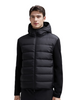 Menns svart polstret bomulls zip-up hettegenser
