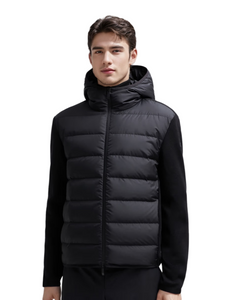 Con cappuccio con zip in cotone imbottito nero