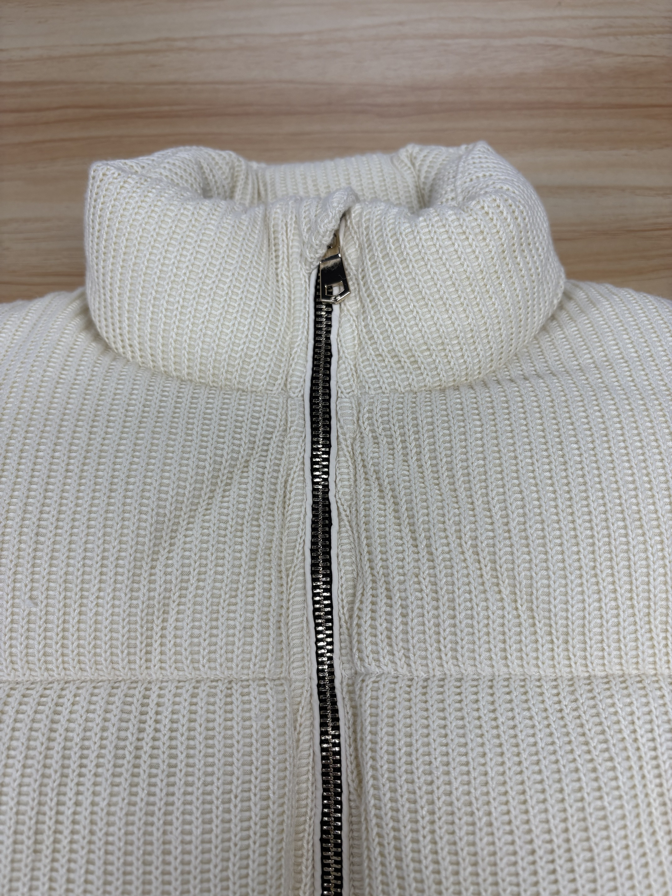 Stylish Knit Women's Cropped Down - like Puffer Coat