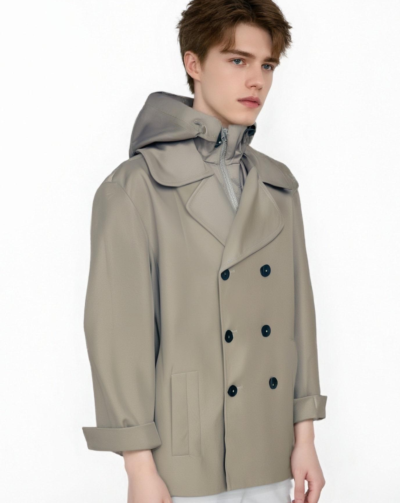 Stylish Waterproof Men's Double - Breasted Trench Coat