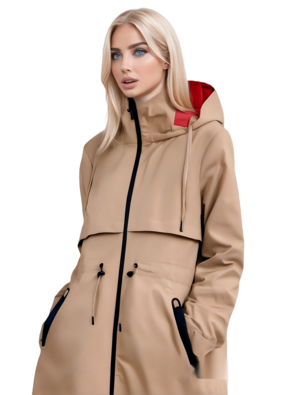 Stijlvol contrast - kleur waterdicht en ademende regenjas jas