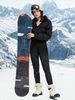 Matte-Fabric Ski Suit with Invisible Hood