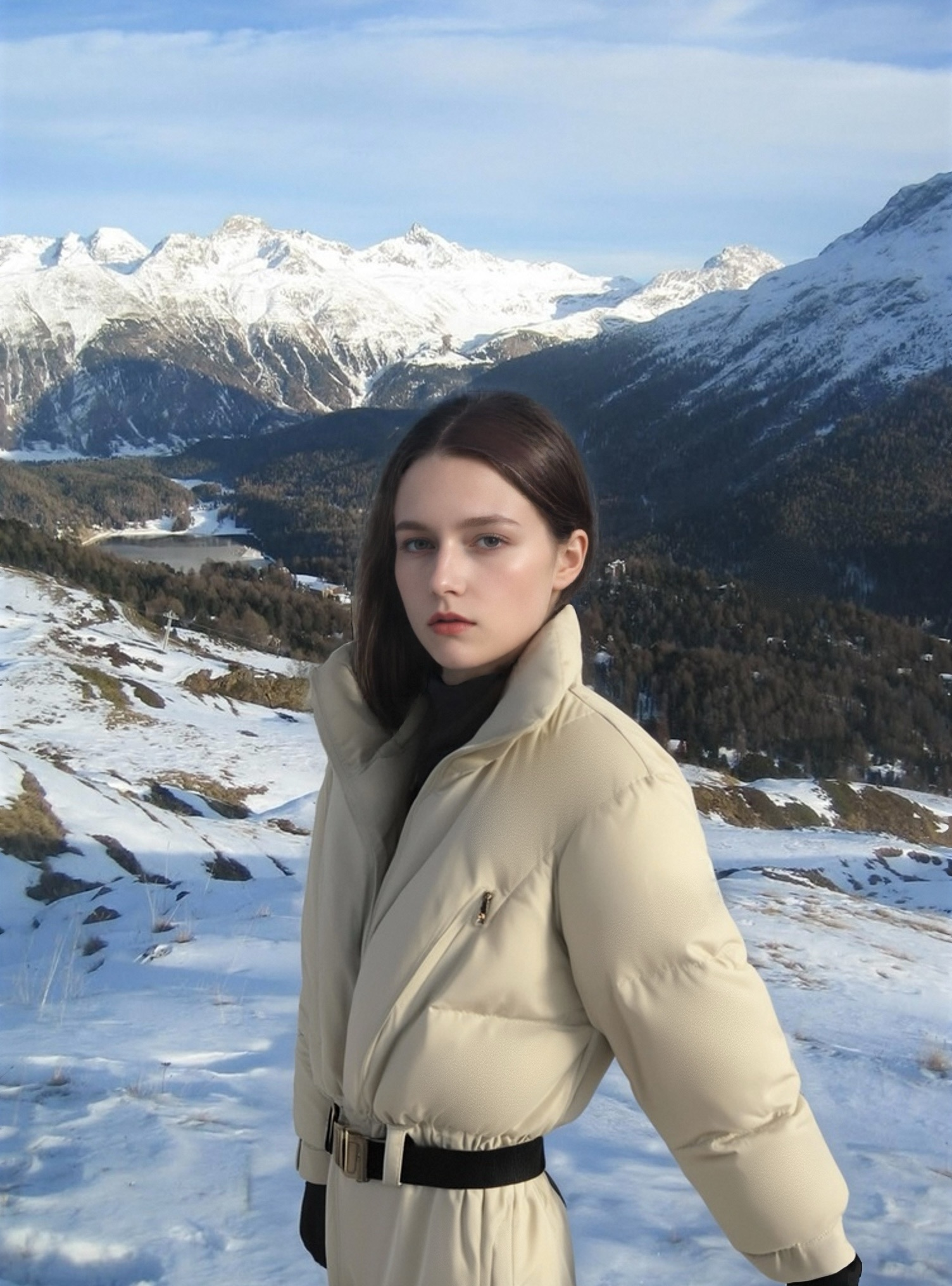 Matte Ski Suit with Inner Soft-Padded Pants 