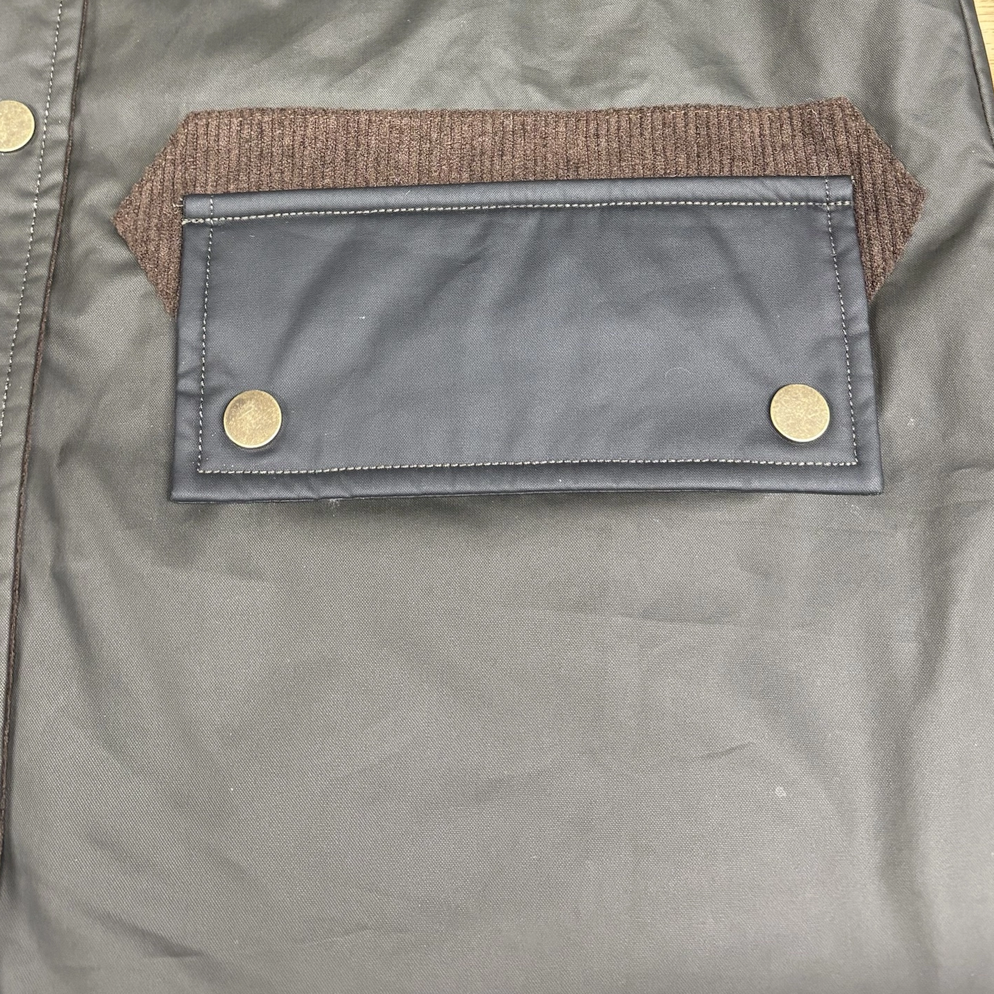 Mixed-Material Long Shirt-Collar Coat