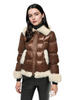 Short Puffer Coat with Fur and Lacquer Mix 