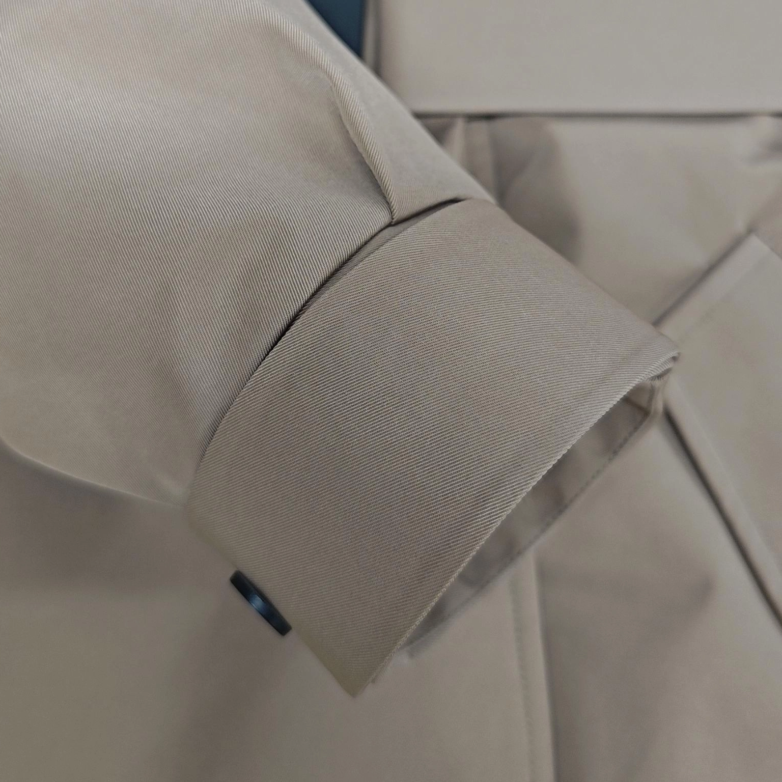 Lacquer & Matte Mixed Long Trench Coat with Diamond Quilted Back