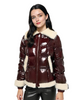 Short Puffer Coat with Fur - Lacquer Mix