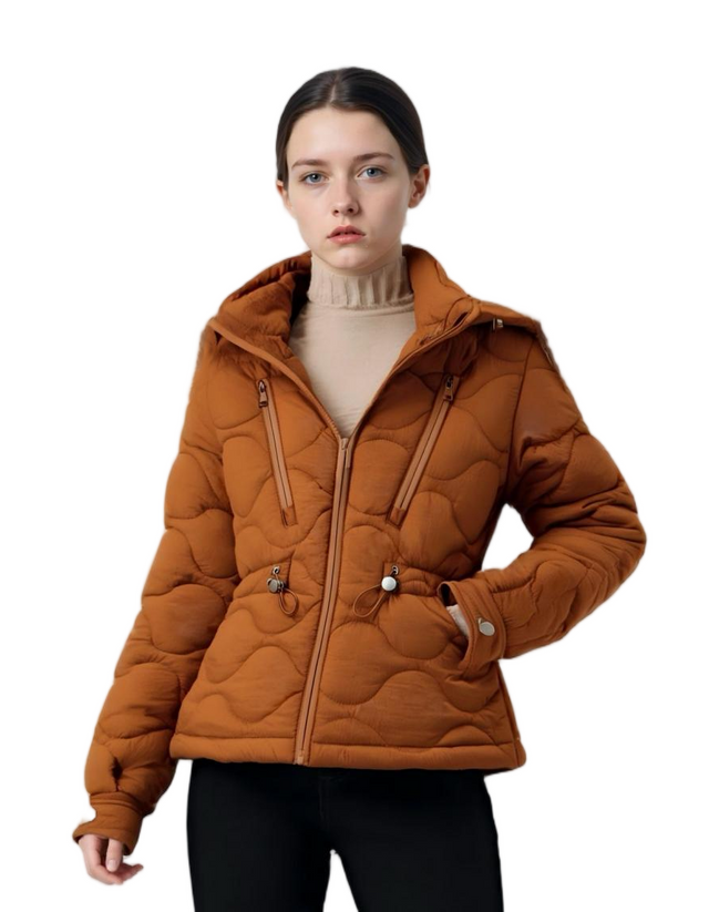 Short Lightweight Coat with Matte Nylon