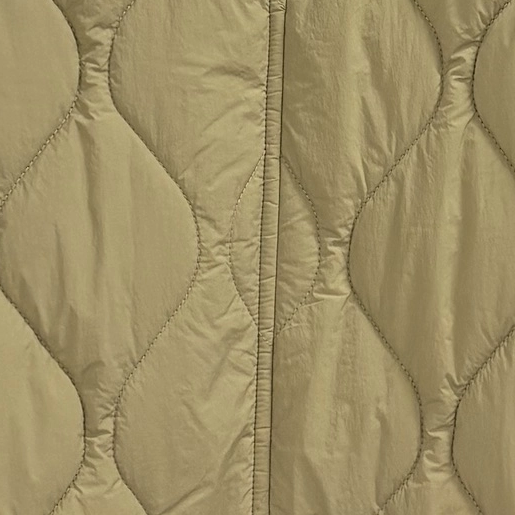 Color-Blocked Short Trench Coat with Diamond Quilted Back