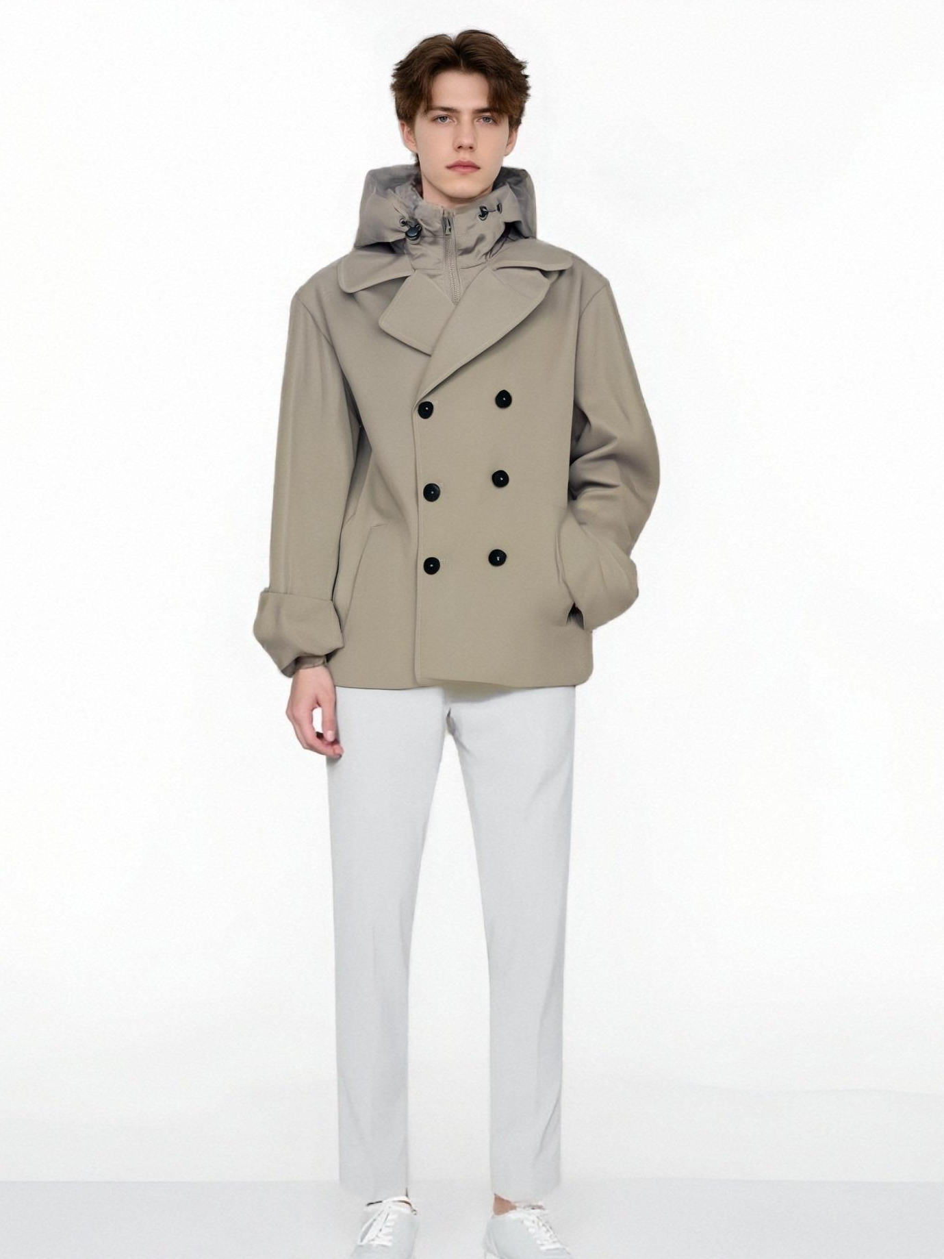Stylish Waterproof Men's Double - Breasted Trench Coat