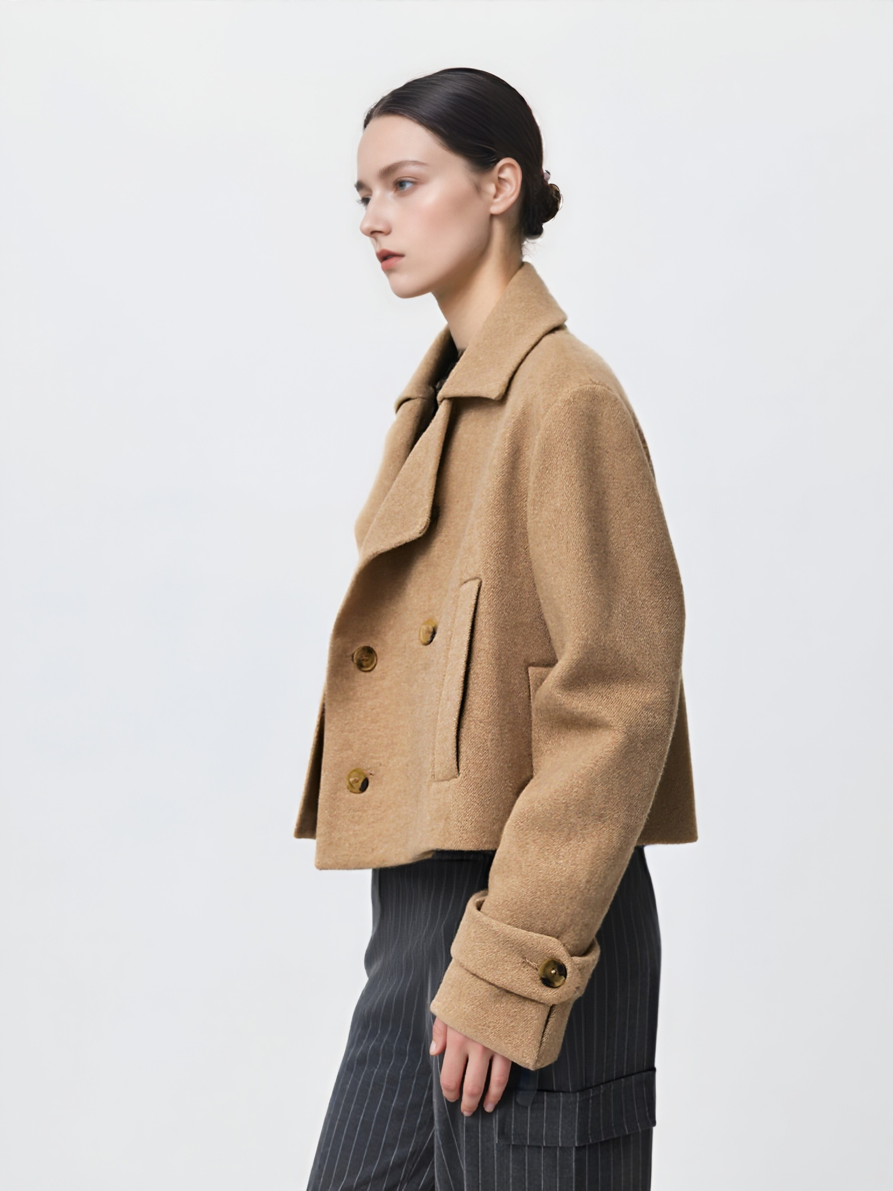 2-in-1 Modular Blazer-Collar Jacket with Quilted Vest 