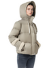 Short Puffer Coat with Satin - Matte Mix