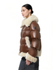 Short Puffer Coat with Fur and Lacquer Mix 