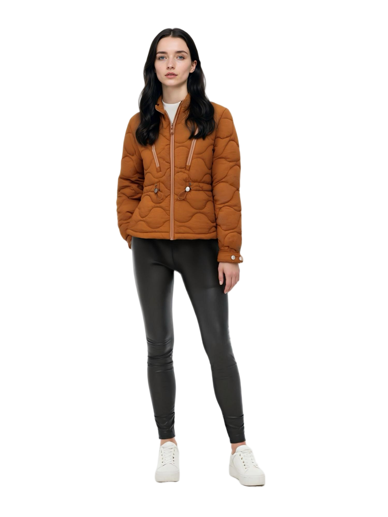 Short Lightweight Coat with Matte Nylon