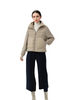 Knit & Matte Mixed Short Lightweight Coat with Panel Pockets