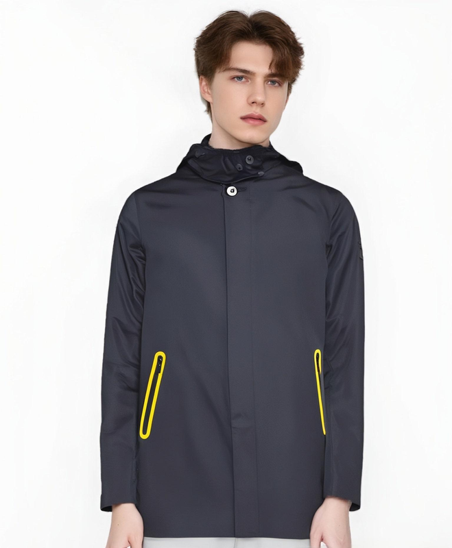 Stylish Waterproof Men's Trench Coat with Detachable Hood