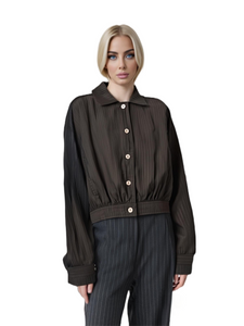 Stylish Jacquard Cropped Women's Casual Jacket