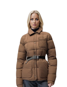 Ultra - Light Stylish Color - Blocked Women's Down - like Jacket