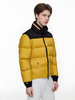 Matte & Lacquer Mixed Short Puffer Coat with Detachable Sleeves