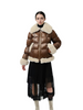 Short Puffer Coat with Fur and Lacquer Mix 