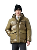 Matte & Lacquer Mixed Puffer Coat with Multi-Functional Pockets 
