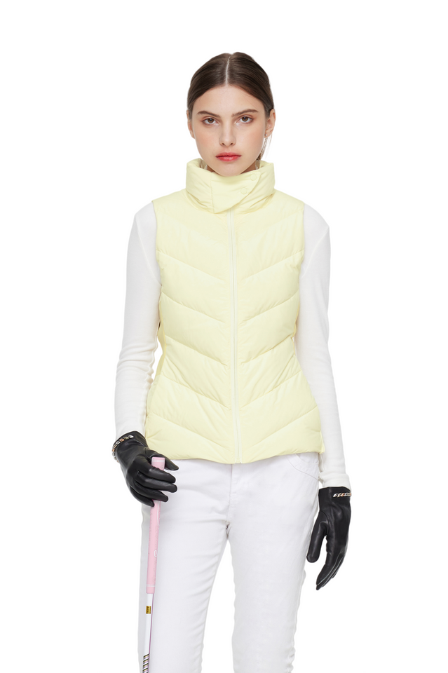 Women's Quilted Vest, TRAINING Stand Collar Lightweight Vest