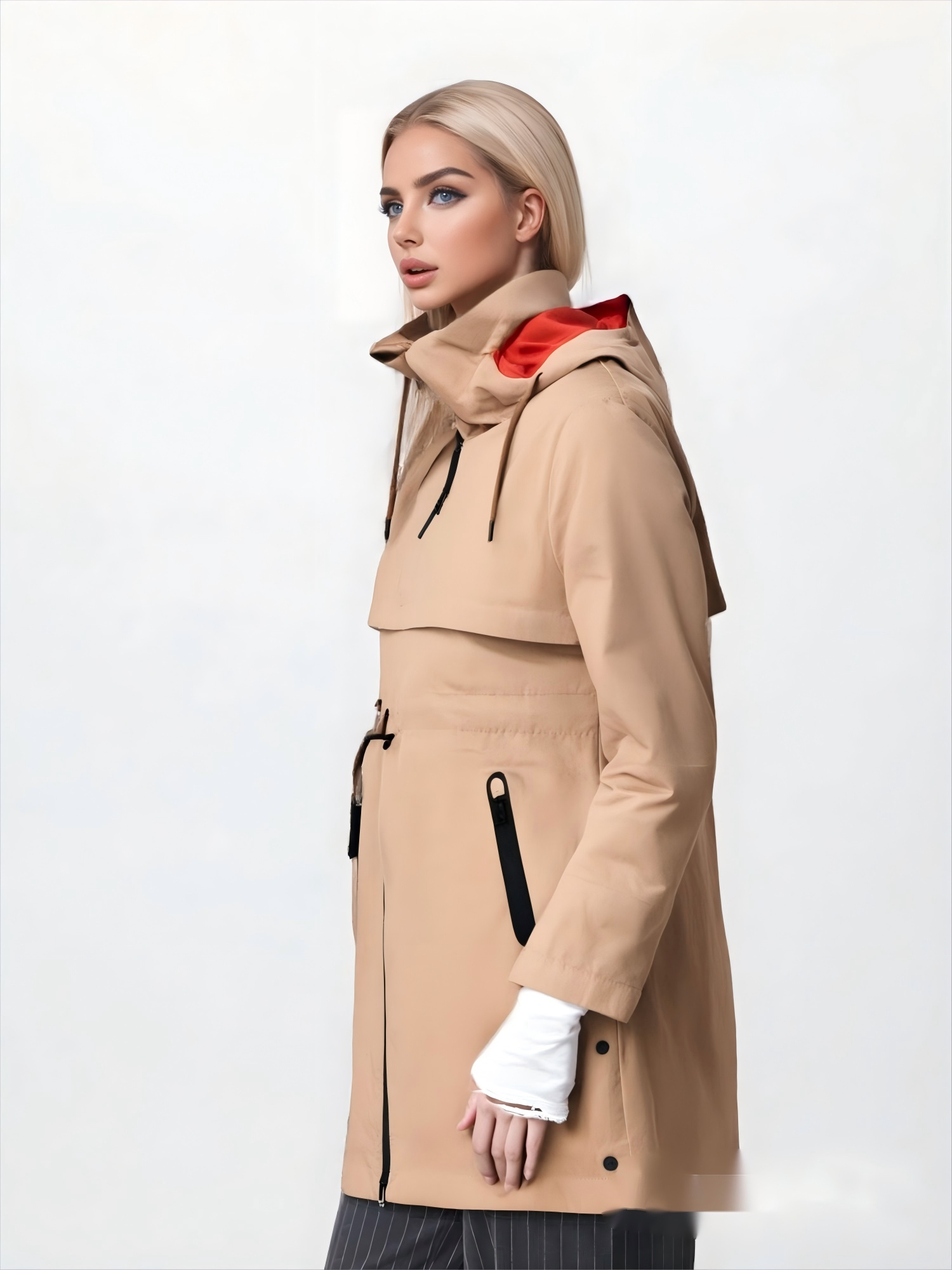 Stijlvol contrast - kleur waterdicht en ademende regenjas jas