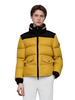 Matte & Lacquer Mixed Short Puffer Coat with Detachable Sleeves