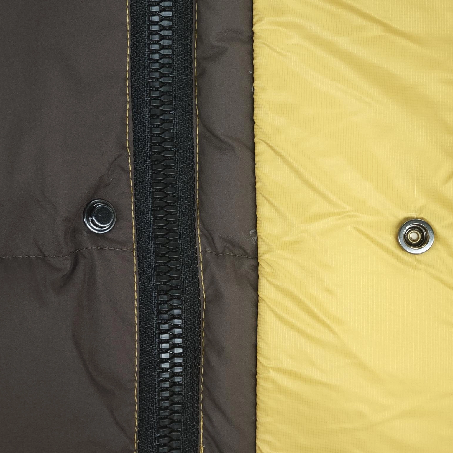 Color-Blocked Short Puffer Coat with Knit-Accent Details 