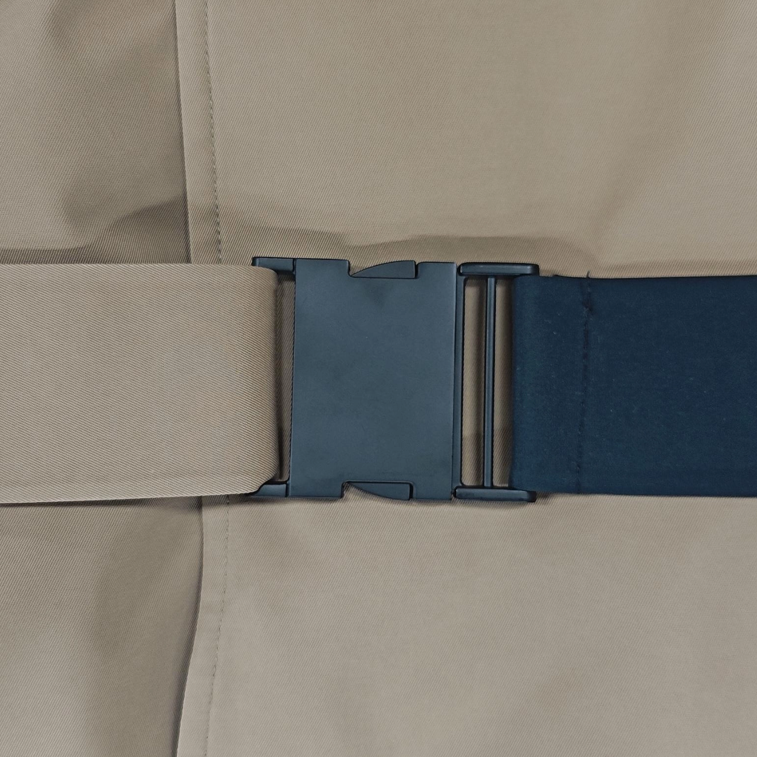 Lacquer & Matte Mixed Long Trench Coat with Diamond Quilted Back