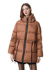 Winter Unique Design Drawstring Goose Down Hooded Jacket for Women