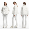Ivory High Collar Oversized Diamond Quilt Puffer: Naisten kevyt polyesteri tekountuvatakki
