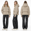 Short Puffer Coat with Tweed - Matte Mix