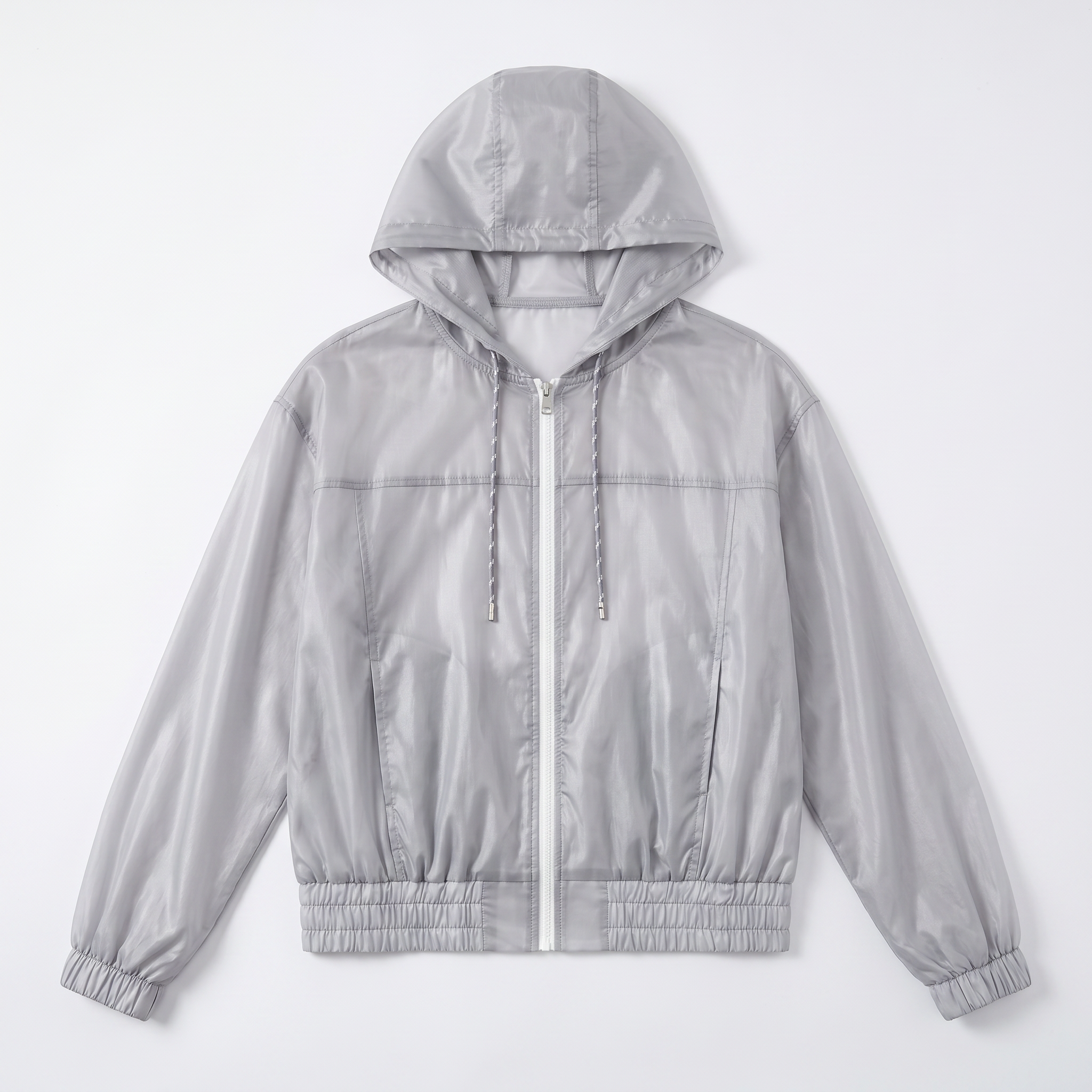 Women’s Sheer Transparent Hooded Windbreaker – Lightweight Water-Repellent, Boxy Relaxed Fit, Everyday Layering